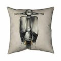 Begin Home Decor 26 x 26 in. Small Black Moped-Double Sided Print Indoor Pillow 5541-2626-TR49